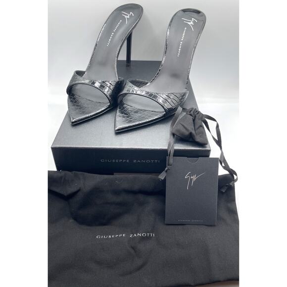 Giuseppe Zanotti Quasimodo Crocodile Embossed Leather Intriigo Mule Sz 40 - Picture 4 of 10